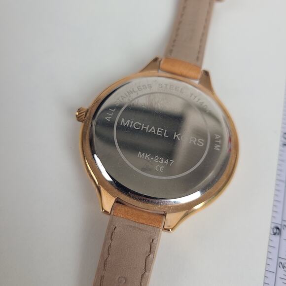 Michael Kors MK2256 Women Brown Leather Analog Champagne Dial Quartz Watch BC656 main image 4